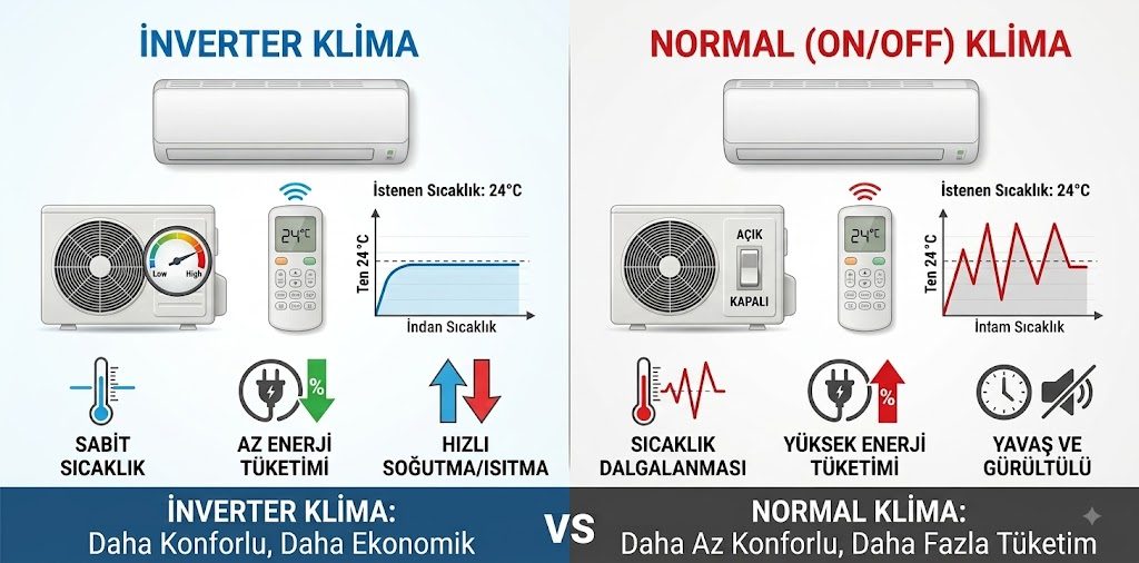 Inverter Klima ile Normal Klima Arasındaki Fark Nedir?