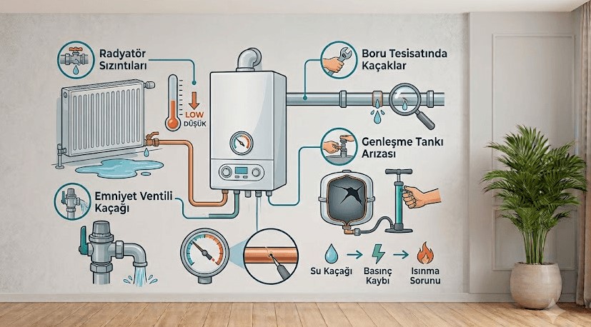 Kombi Basıncı Neden Düşer? Nasıl Yükseltilir?