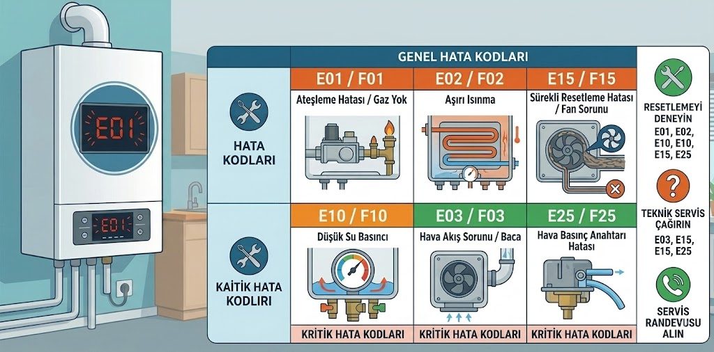 Kombide E01, E03 Hata Kodları Ne Anlama Gelir?