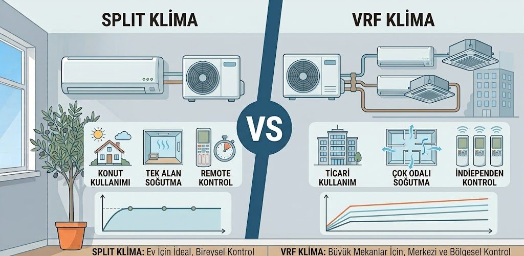 Split Klima ile VRF Klima Arasındaki Fark Nedir?